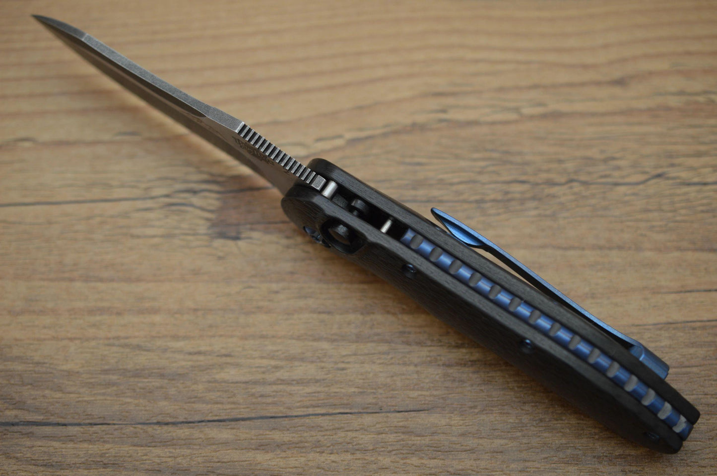 Jerry Moen "Blue Max 2" Auto, Carbon Fiber Folding Knife (SOLD)