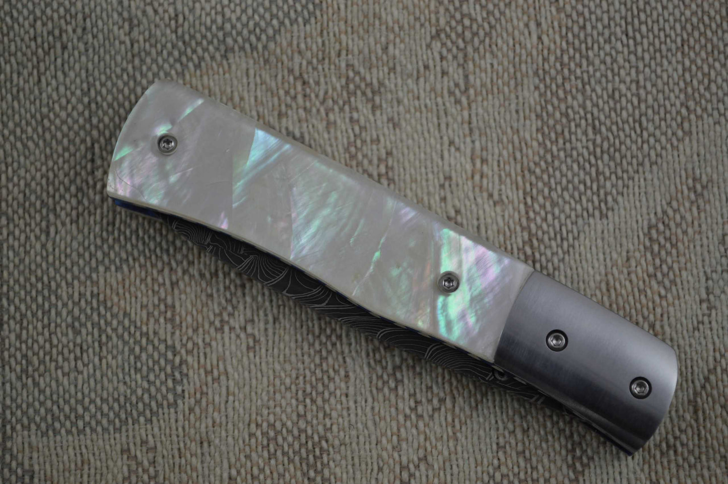 Mike Dilluvio Damascus and Pearl Liner Lock Folder (SOLD)
