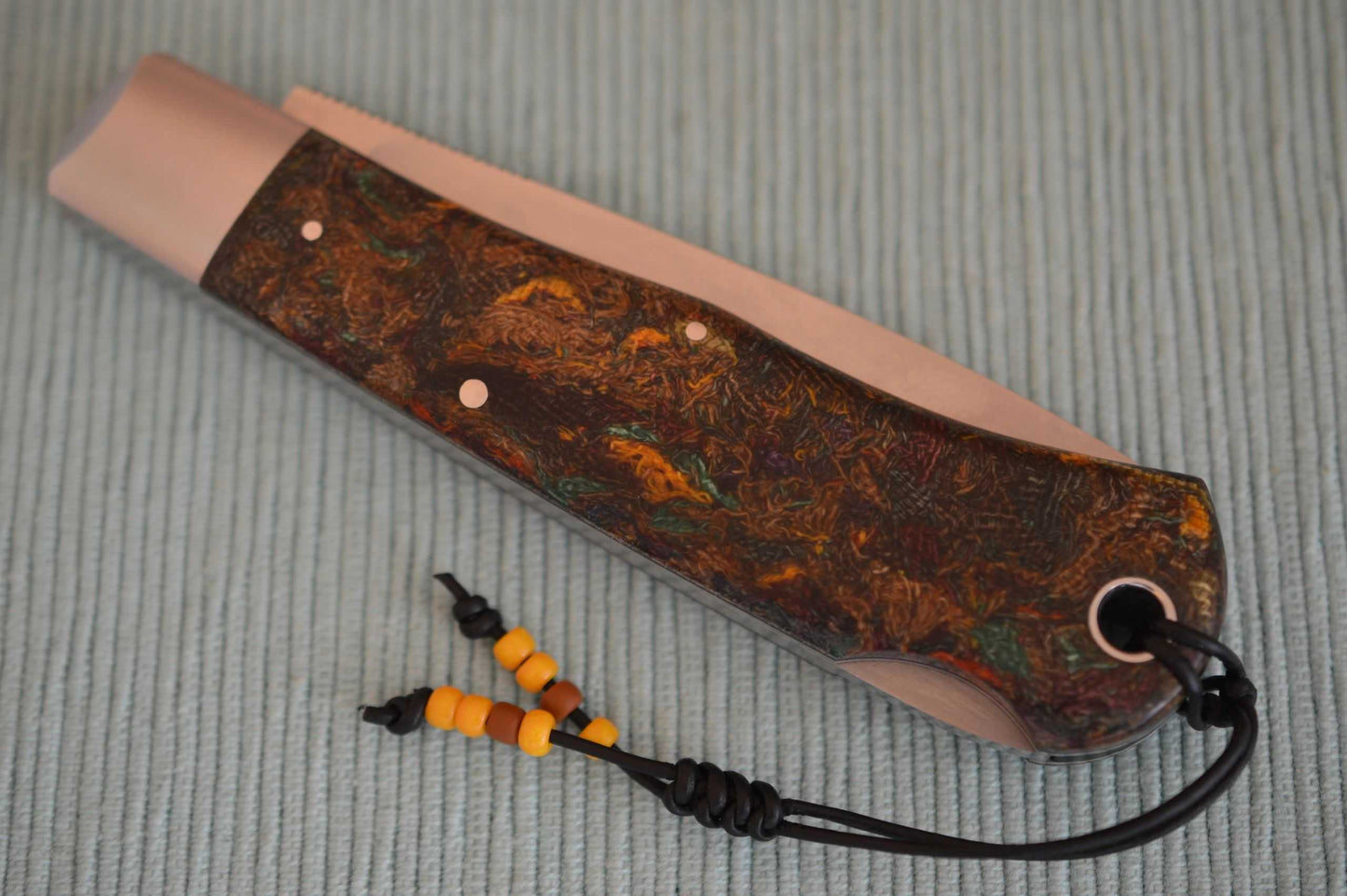 Tom Ploppert Vintage Rag Micarta F1 Lock-Back Folding Knife (SOLD)