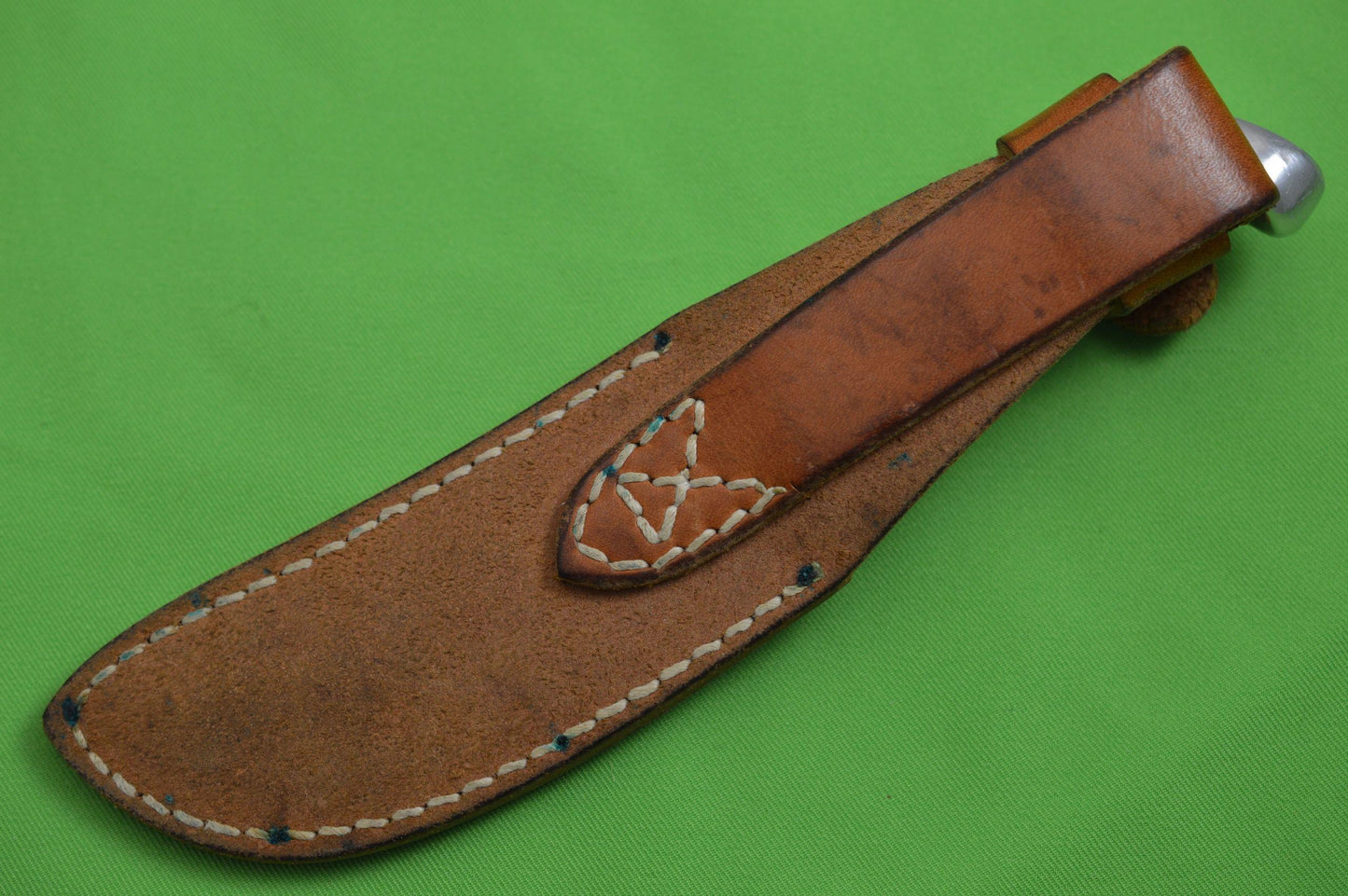 Rudy Ruana Fixed Blade "M" Marked Skinner Knife, Leather Sheath