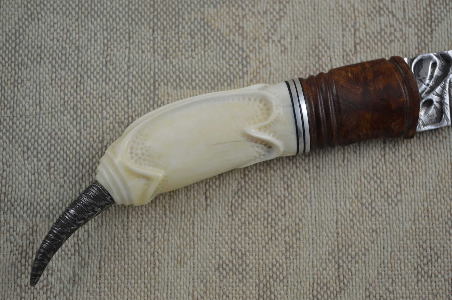André Andersson "Stinger" Fixed Blade Carved Handle (SOLD)