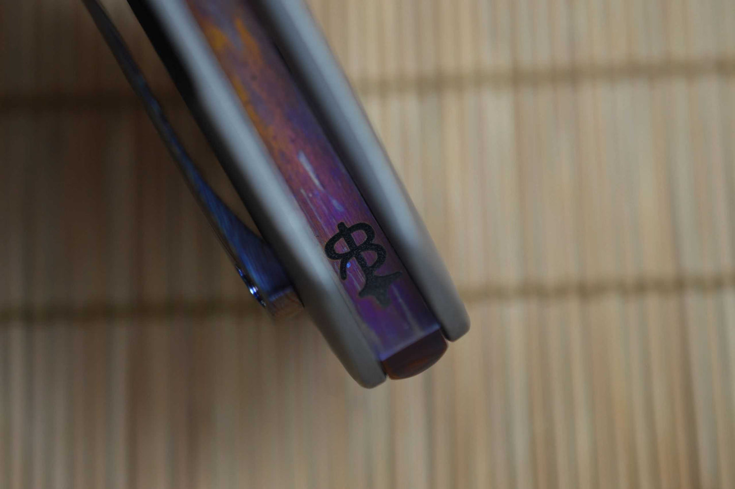 Rick Barrett Custom "Quantum" Flipper Folding Knife, Mokuti Clip