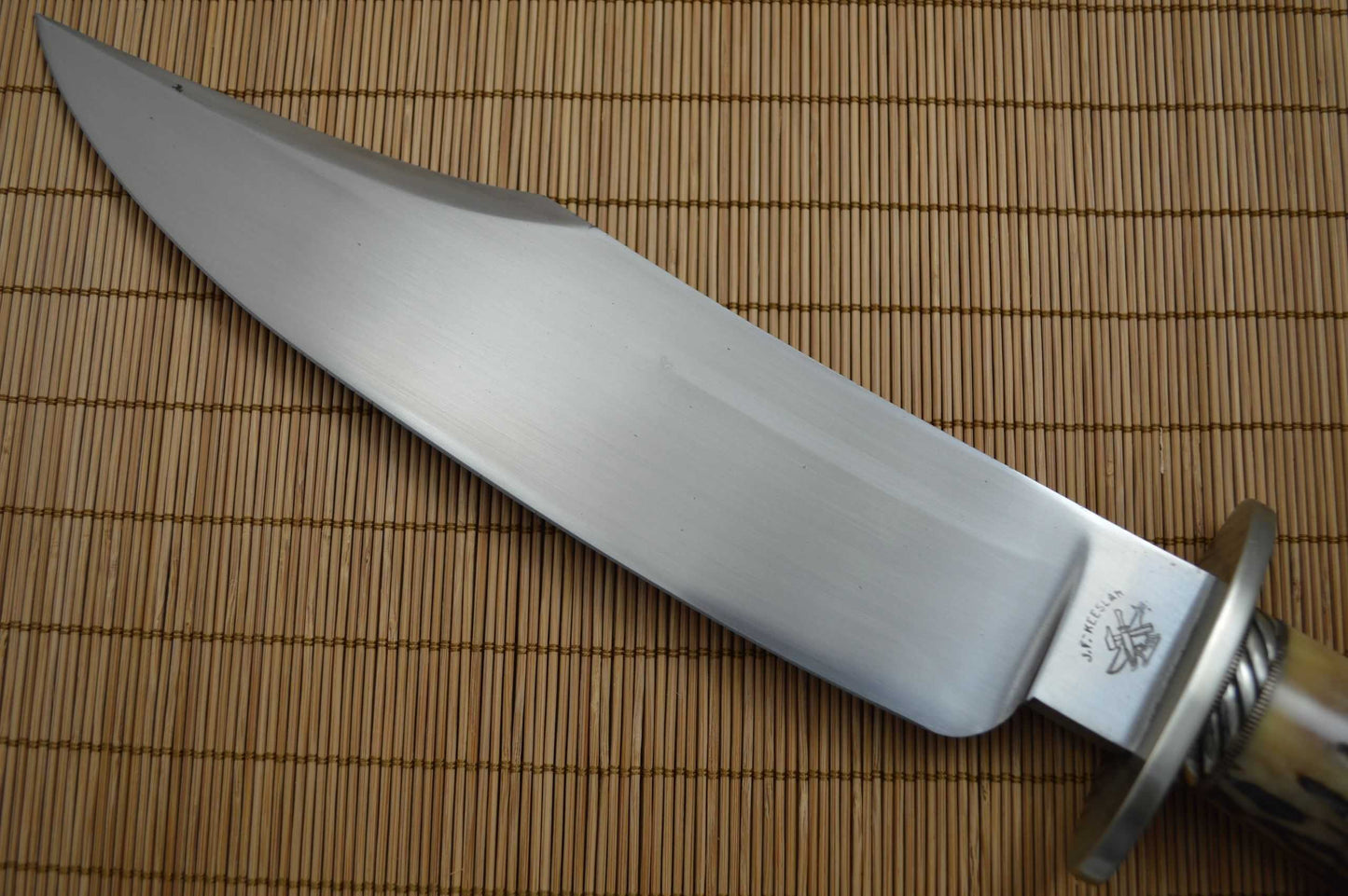 Joe Keeslar, M.S. Stag Bowie, Silver Fittings, Leather Sheath (SOLD)
