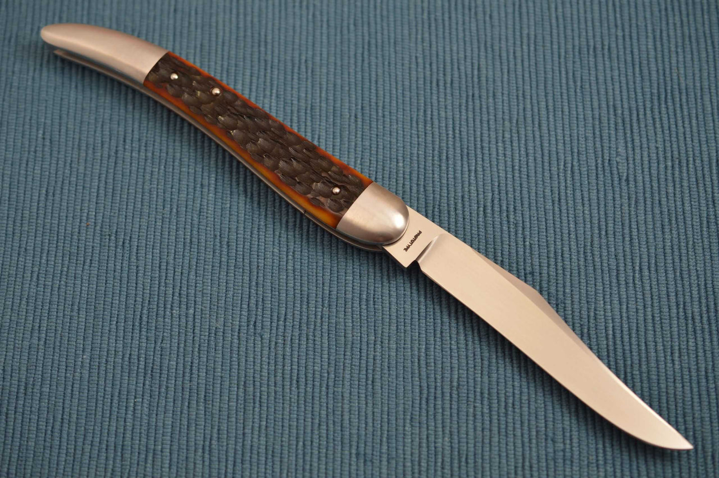 Tom Ploppert Large Texas Toothpick PROTOTYPE, Amber Jigged Bone