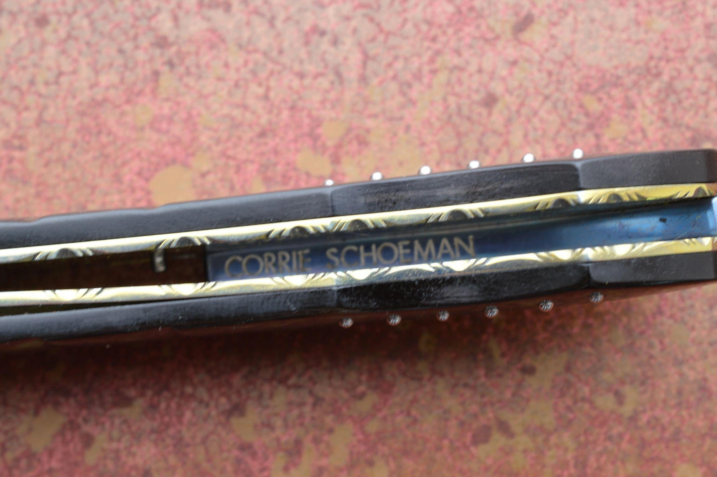 Corrie Schoeman Kudu Horn and Damascus Spring-Assisted Liner-Lock Folding Knife