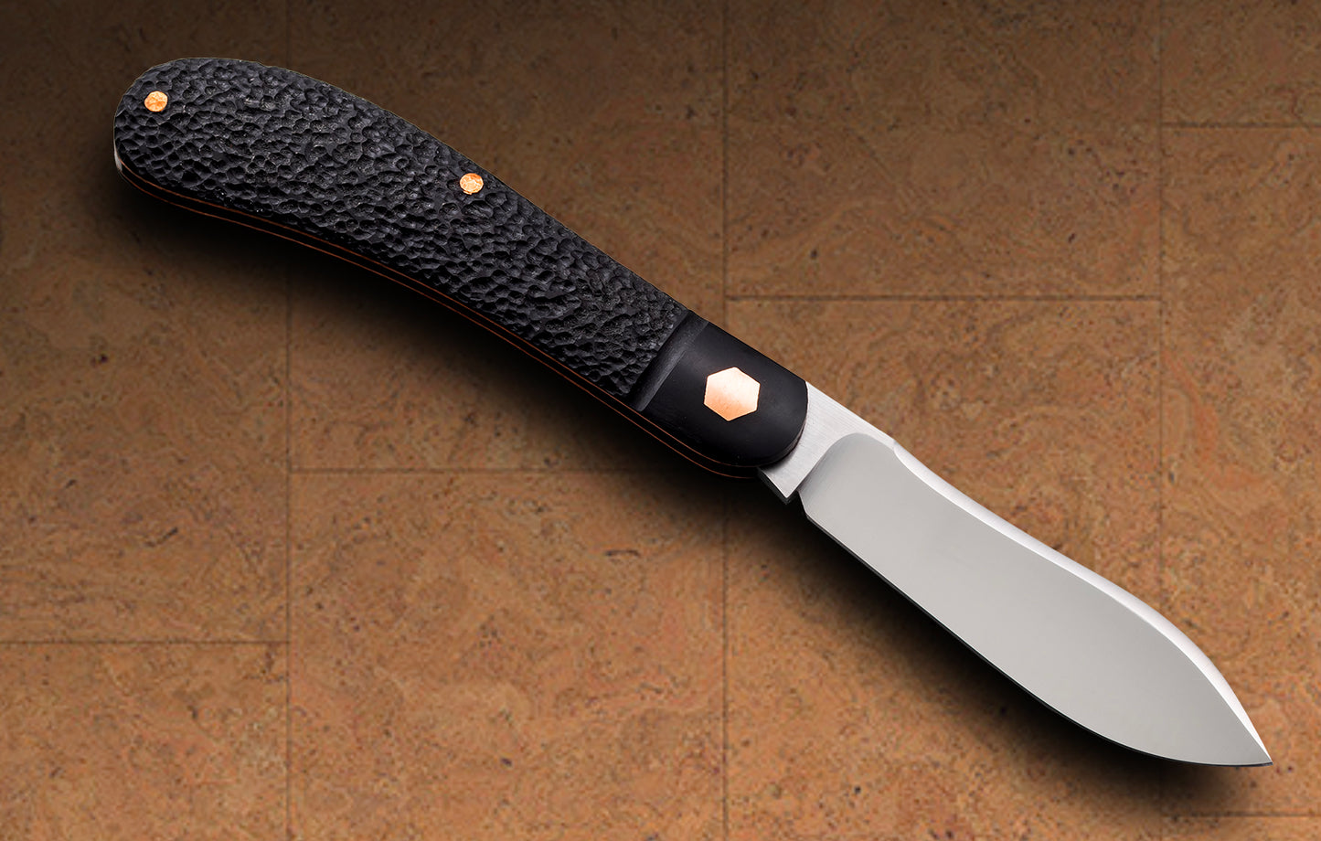 Tanner Couch Rabbit Skinner, Copper Shadow Pattern Slip-Joint Folding Knife