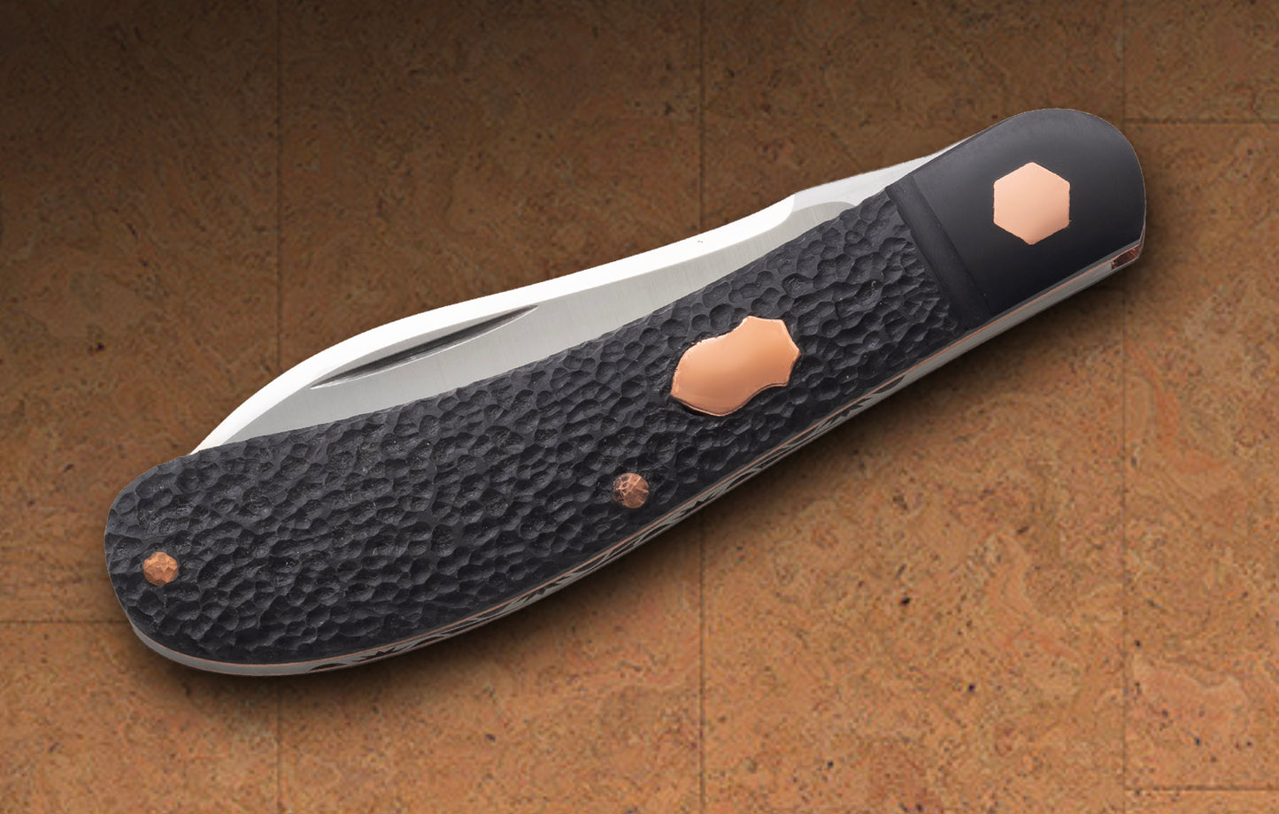 Tanner Couch Rabbit Skinner, Copper Shadow Pattern Slip-Joint Folding Knife