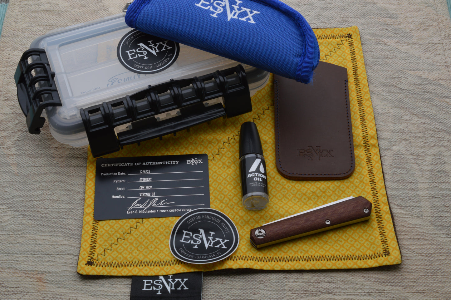 ESNYX Custom STINGRAY Vintage G3 Micarta Slip-Joint Folding Knife