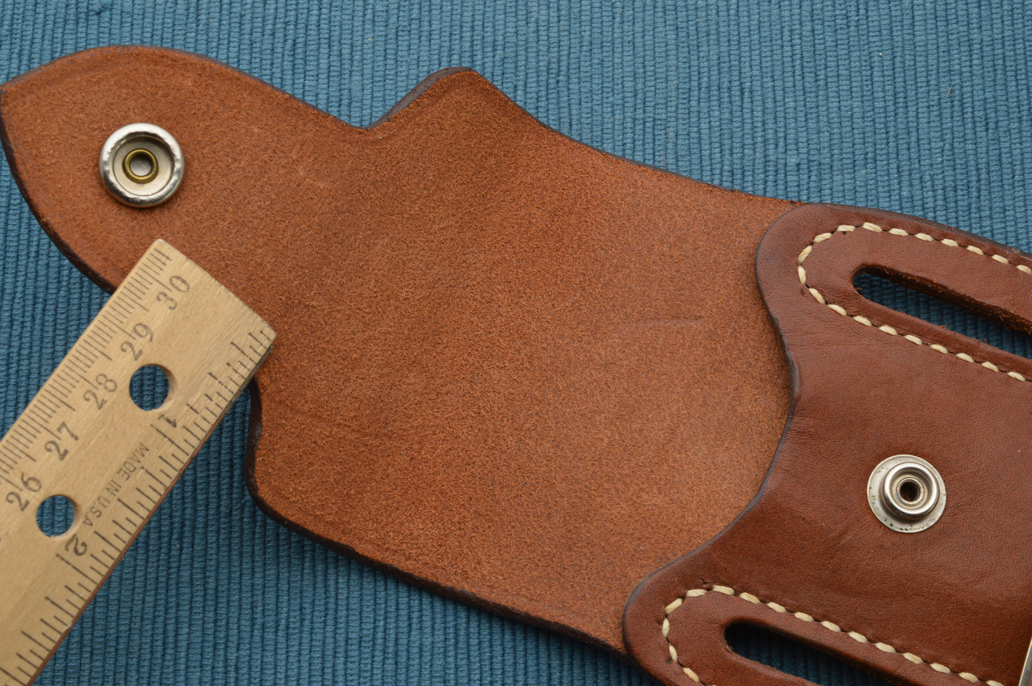 Jimmy Lile Large African Goat Horn Folding Hunter Button-Lock Folding Knife, Leather Pancake Sheath (SOLD)