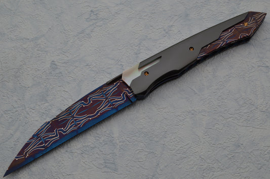 Deryk D.C. Munroe Sole Authorship PTERODACTYL Custom Art Knife, Liner-Lock Folder (SOLD)