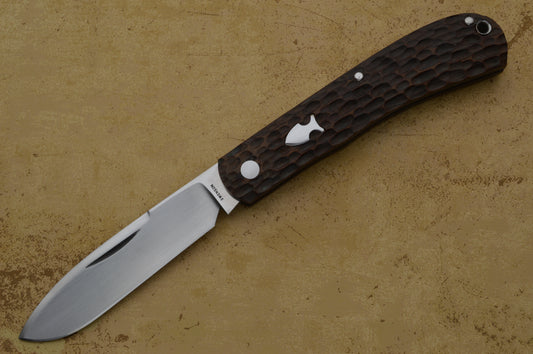 Luke Swenson Jigged Brown Micarta Slip-Joint Linerless Folding Knife (SOLD)