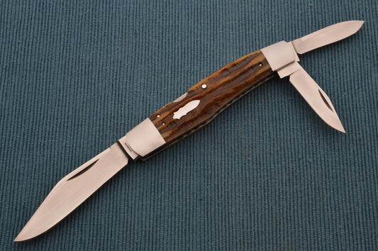 Luke Swenson Large 3-Blade Lock-Back Whittler, Premium Stag, LBW Folding Knife