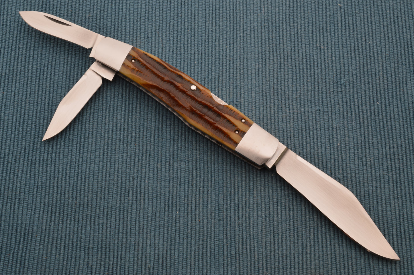 Luke Swenson Large 3-Blade Lock-Back Whittler, Premium Stag, LBW Folding Knife