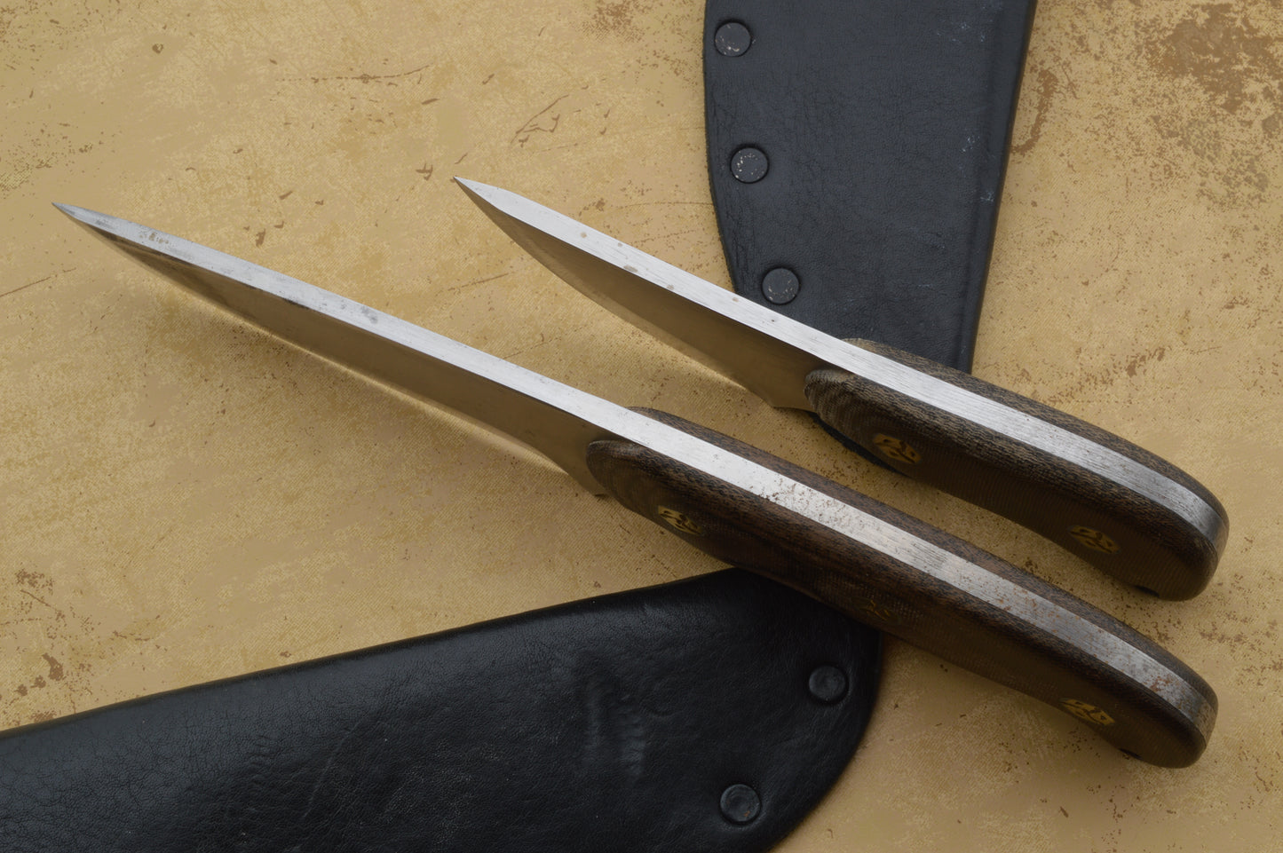 Phill Hartsfield Hunter and Utility Knives Set, Leather Sheaths