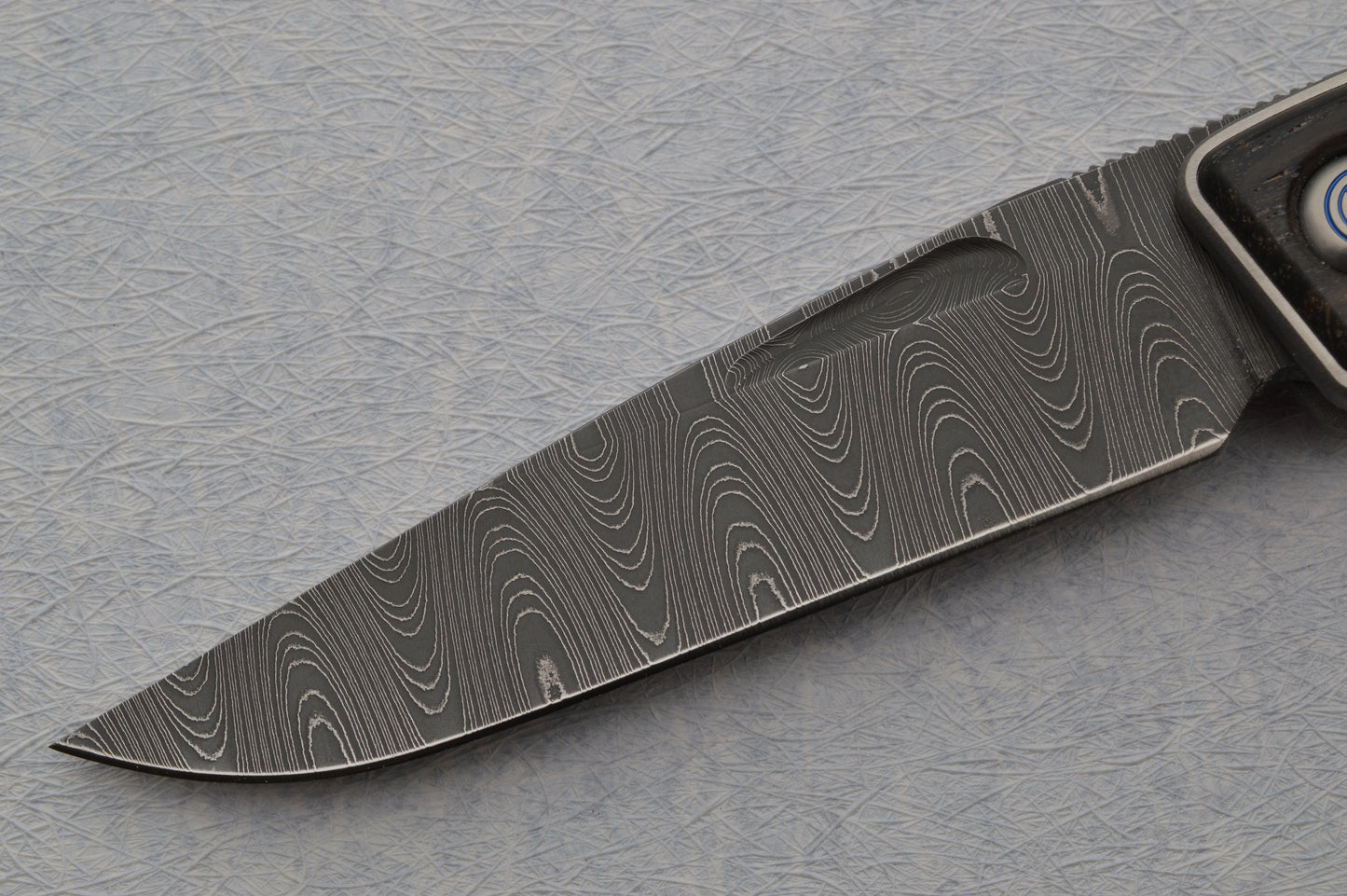 Chris Reeve Devin Thomas Damascus Mnandi, Bog Oak Inlay Liner-Lock Folding Knife (SOLD)