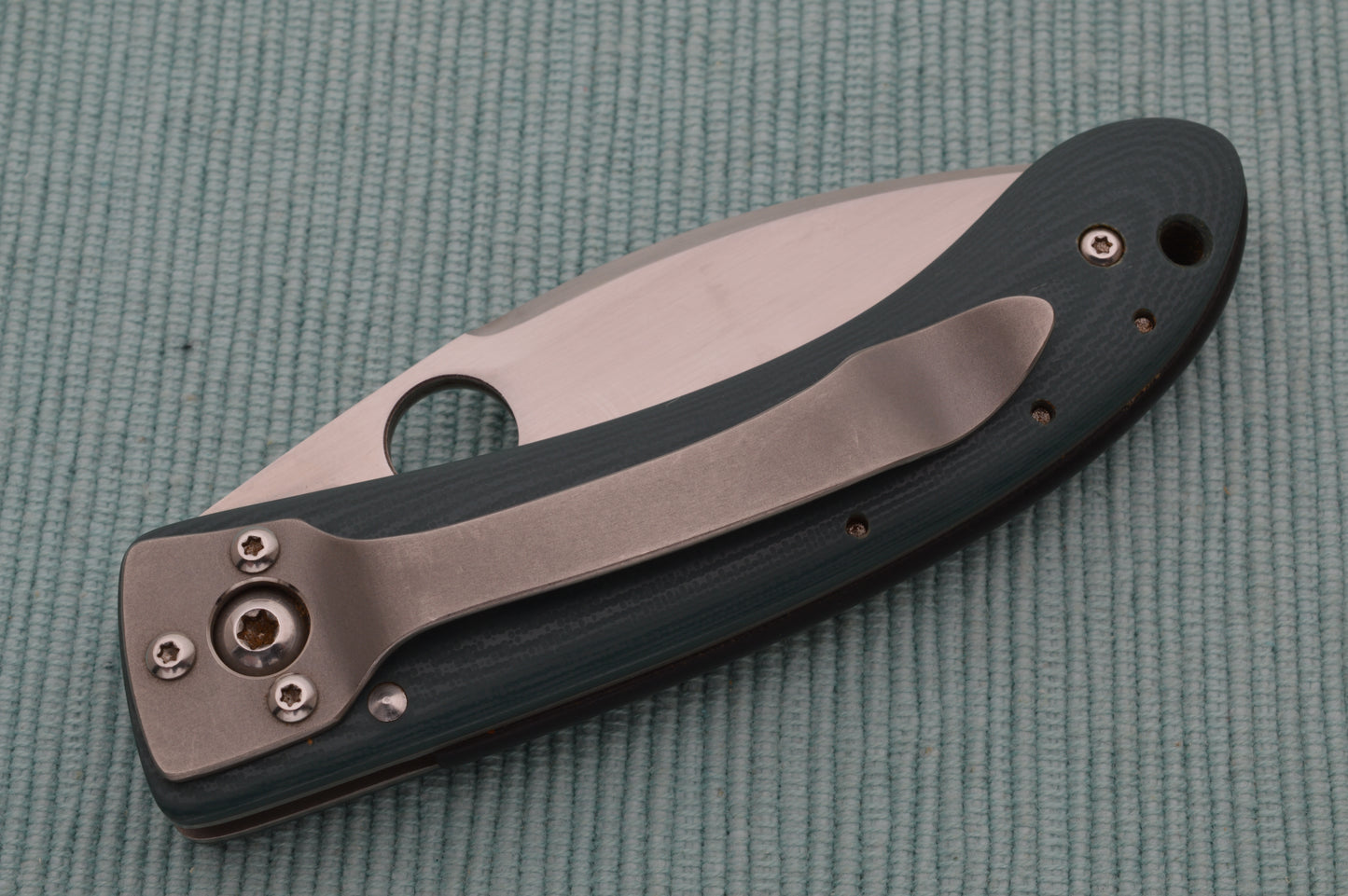 Bob Lum Custom Small Chinese Folder, Green Micarta, Liner-Lock, Spyderco Hole (SOLD)