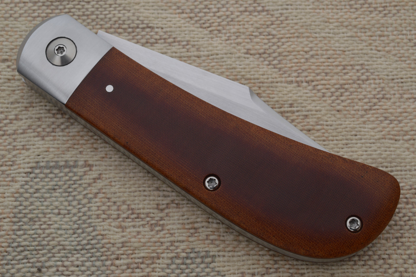 Enrique Peña Custom Lanny's Clip Slip-Joint Folding Knife, Bourbon Micarta (SOLD)