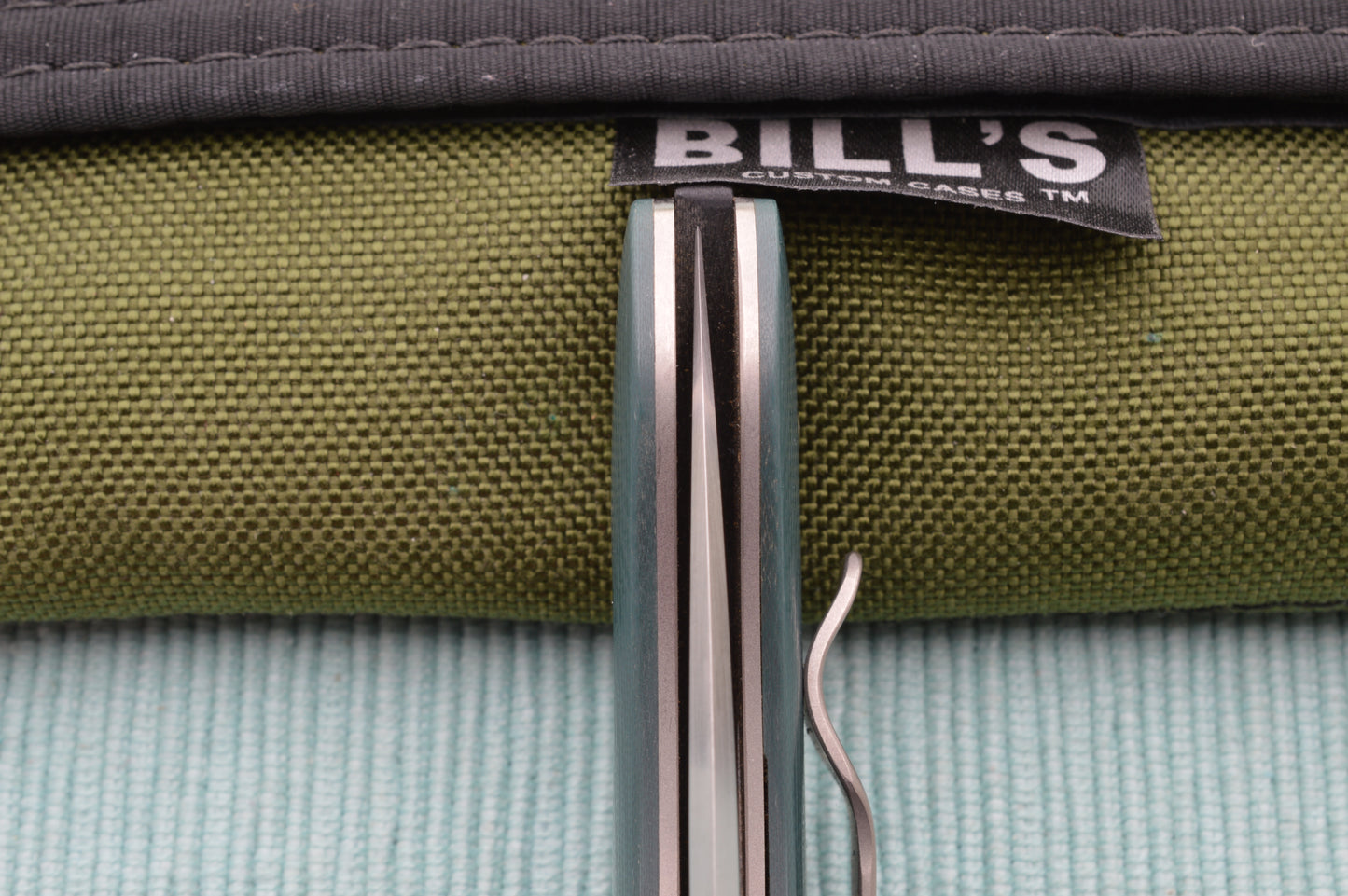 Bob Lum Custom Small Chinese Folder, Green Micarta, Liner-Lock, Spyderco Hole (SOLD)