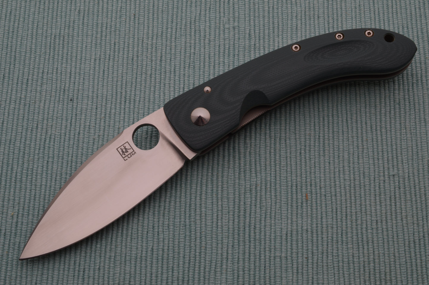 Bob Lum Custom Small Chinese Folder, Green Micarta, Liner-Lock, Spyderco Hole (SOLD)