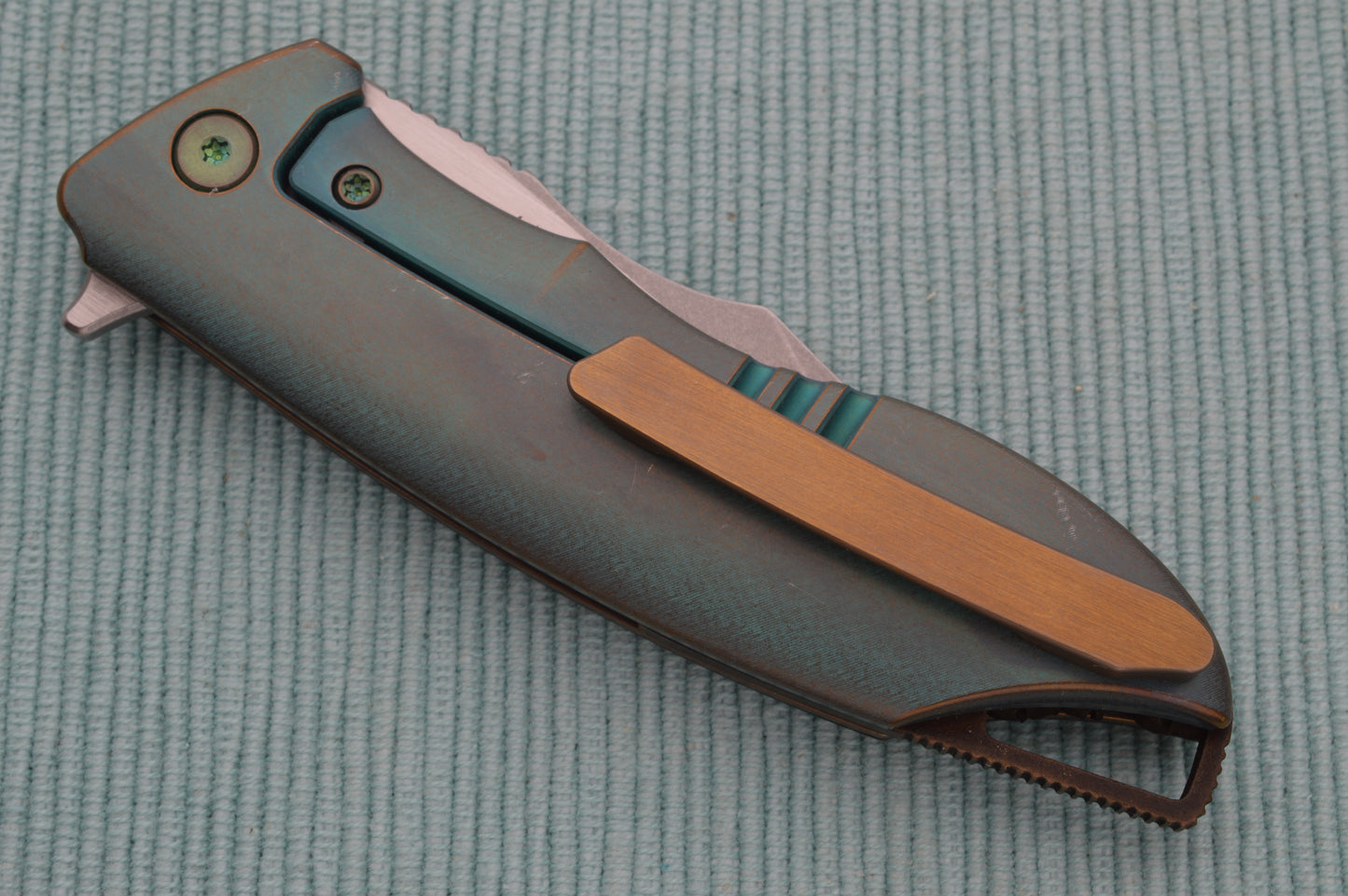 Michael Zieba S7 Nitro-V, Marble Carbon Fiber Frame-Lock Folding Flipper Knife (SOLD)