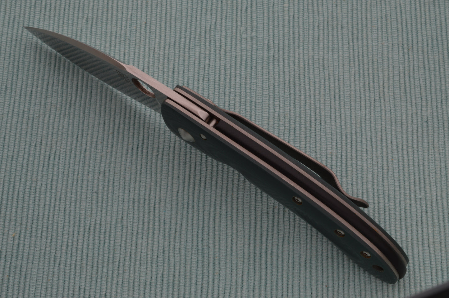 Bob Lum Custom Small Chinese Folder, Green Micarta, Liner-Lock, Spyderco Hole (SOLD)