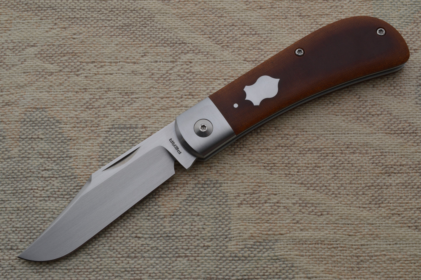 Enrique Peña Custom Lanny's Clip Slip-Joint Folding Knife, Bourbon Micarta (SOLD)