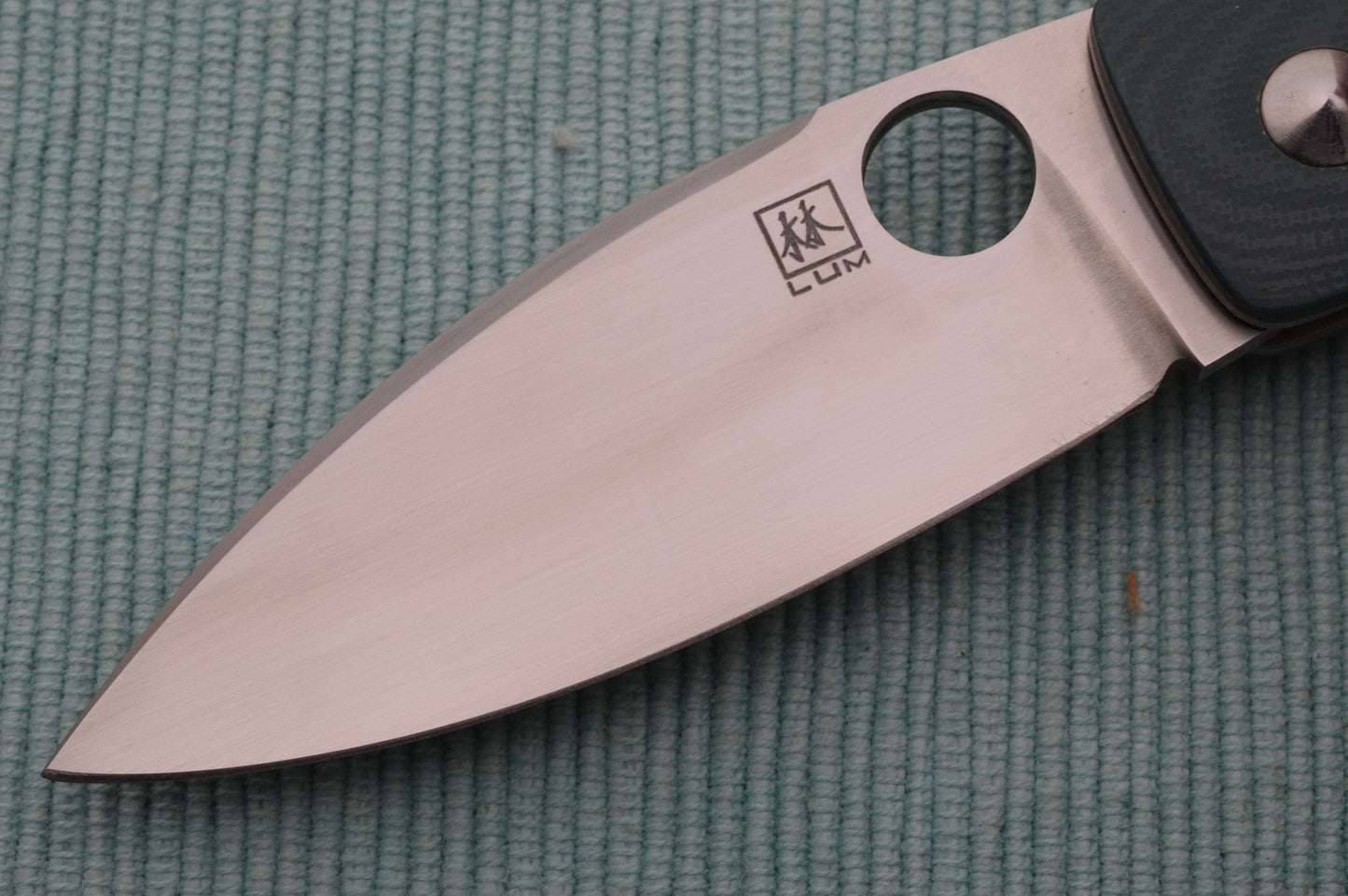 Bob Lum Custom Small Chinese Folder, Green Micarta, Liner-Lock, Spyderco Hole (SOLD)