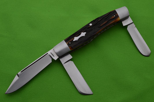 Luke Swenson Stag 3-Blade Stockman, Slip-Joint Folding Knife (SOLD)