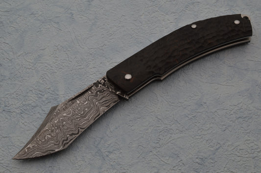 David Breniere Damascus FURY Slip-Joint Folding Knife (SOLD)