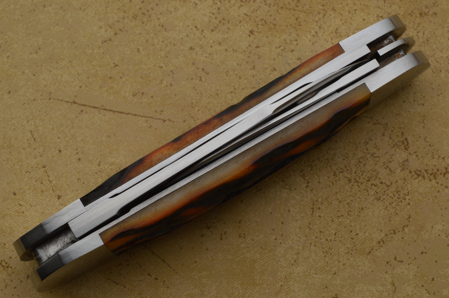 Luke Swenson Premium Stag 3-Blade Split-Back Double Pull Whittler, Slip-Joint Folding Knife (SOLD)