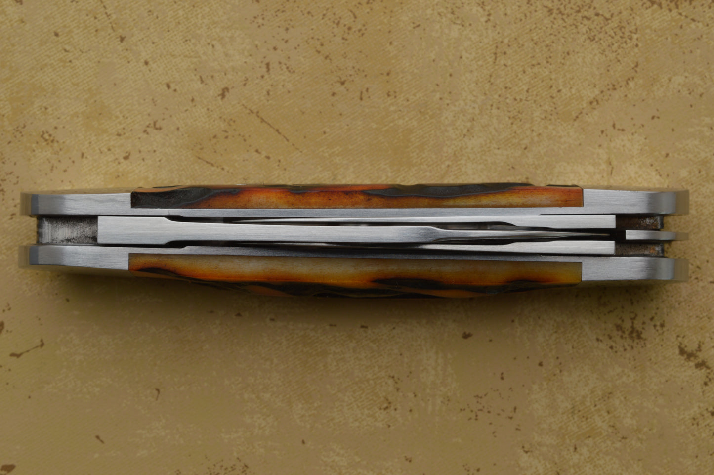 Luke Swenson Premium Stag 3-Blade Split-Back Double Pull Whittler, Slip-Joint Folding Knife (SOLD)