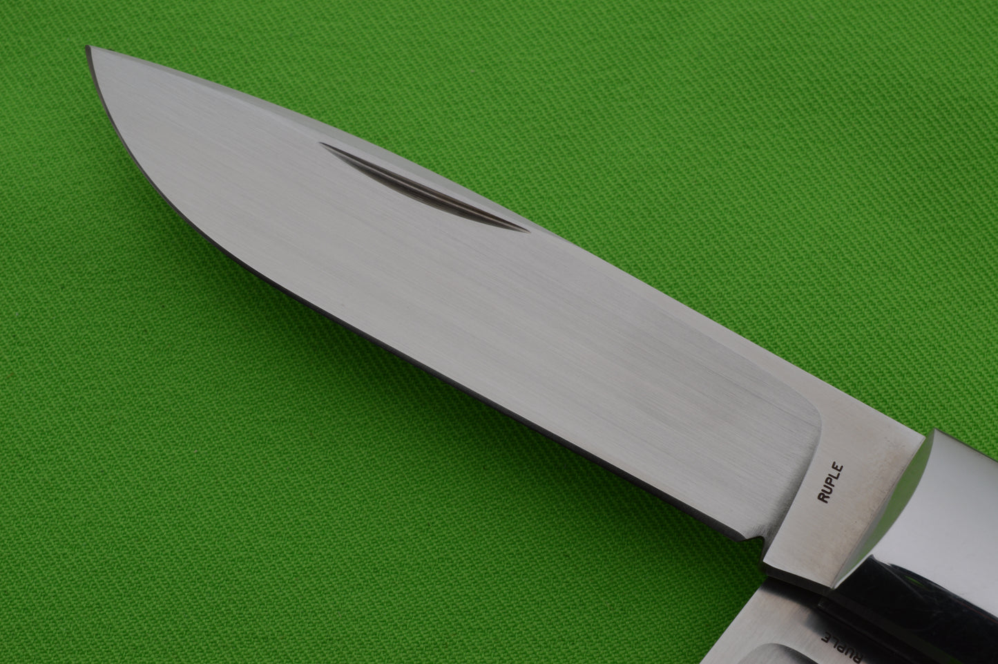 Bill Ruple Amber Stag Remington 1123 Flush-Joint Bullet Trapper, Two-Blade Folding Knife