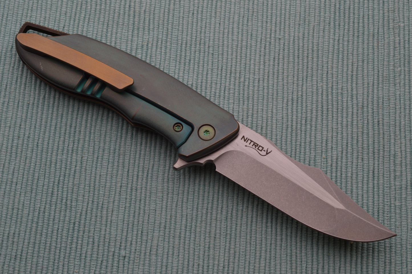 Michael Zieba S7 Nitro-V, Marble Carbon Fiber Frame-Lock Folding Flipper Knife (SOLD)