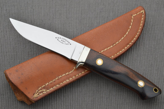 Bob Loveless Hunting Knife #178, Riverside Calif., Leather Sheath