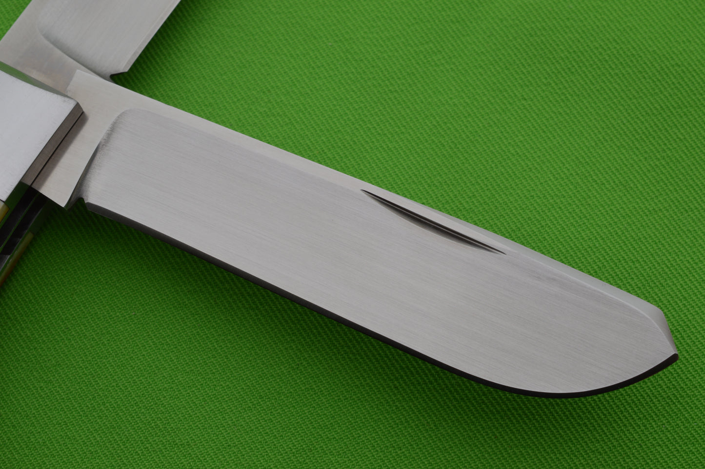 Bill Ruple Amber Stag Remington 1123 Flush-Joint Bullet Trapper, Two-Blade Folding Knife