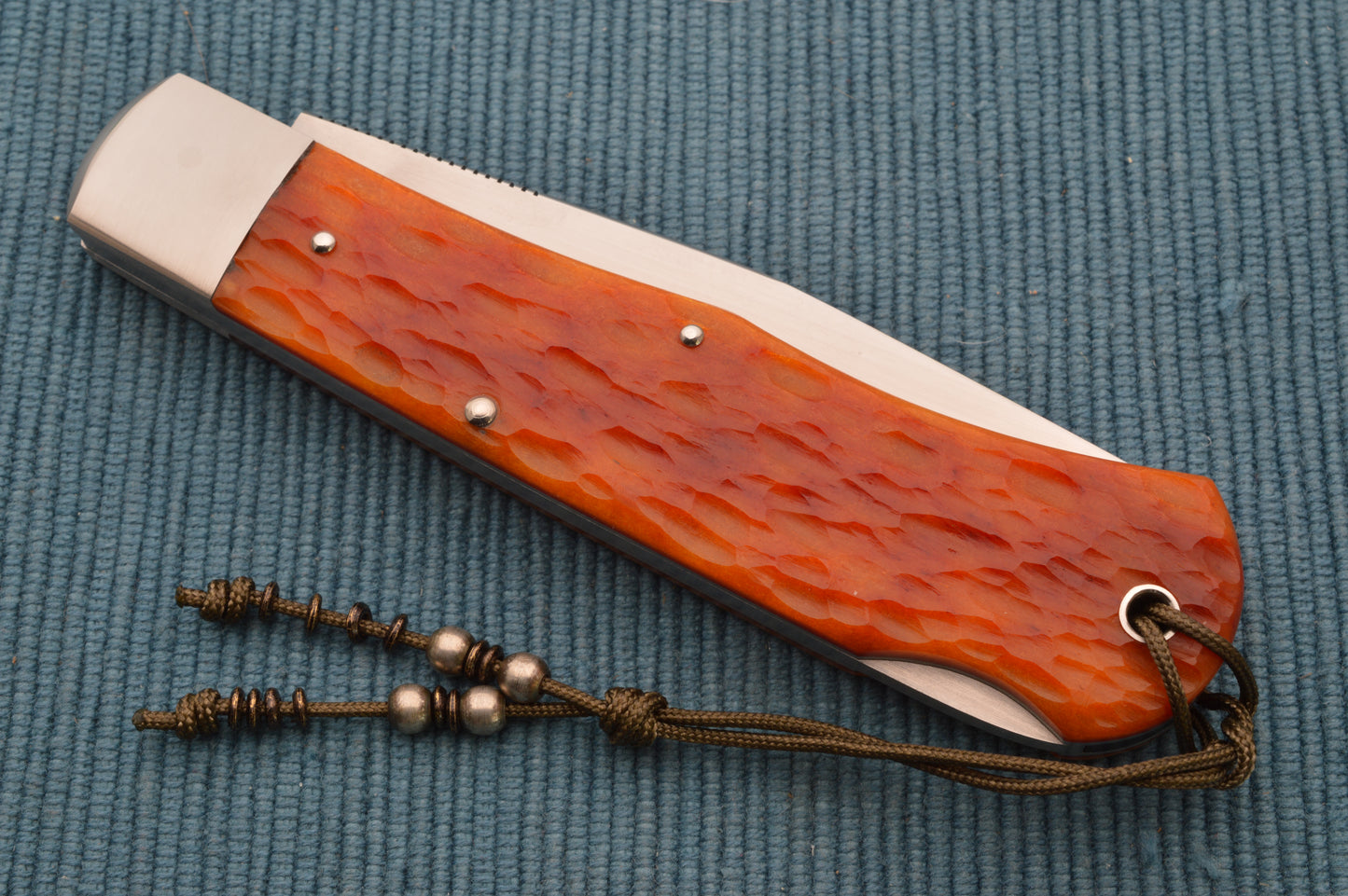Tom Ploppert Remington 1303 Amber Jigged Bone Lock-Back Folding Knife