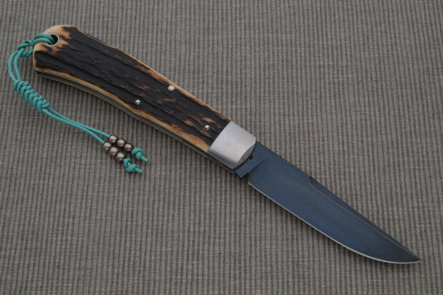 Tom Ploppert F1 Pro, Premium Stag, A2 Steel Blade, Lock-Back Folding Knife