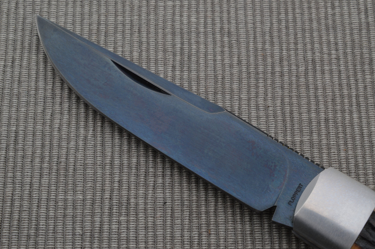Tom Ploppert F1 Pro, Premium Stag, A2 Steel Blade, Lock-Back Folding Knife