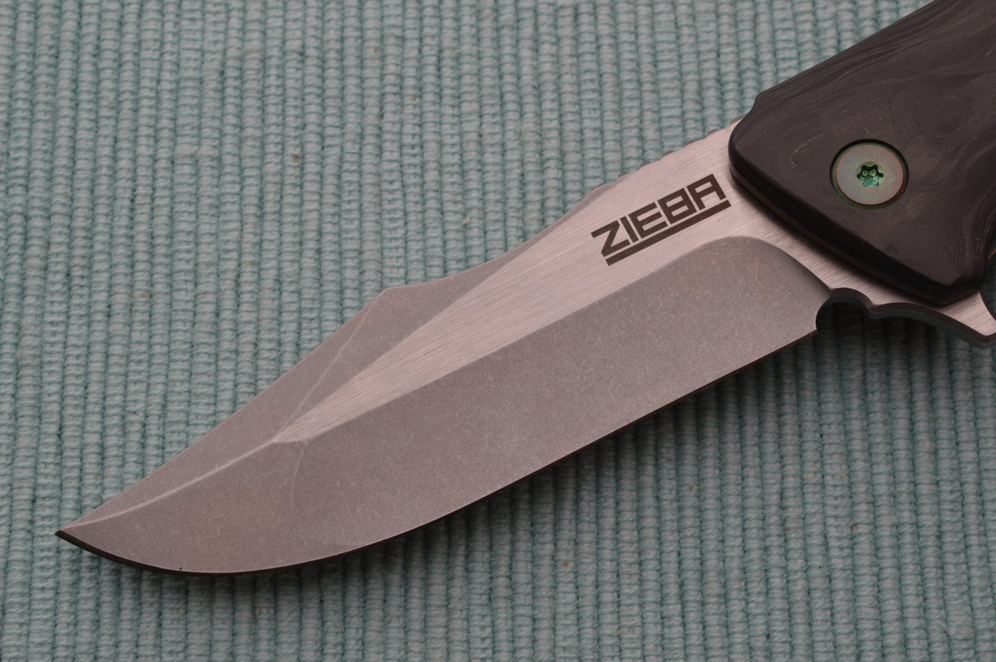 Michael Zieba S7 Nitro-V, Marble Carbon Fiber Frame-Lock Folding Flipper Knife (SOLD)