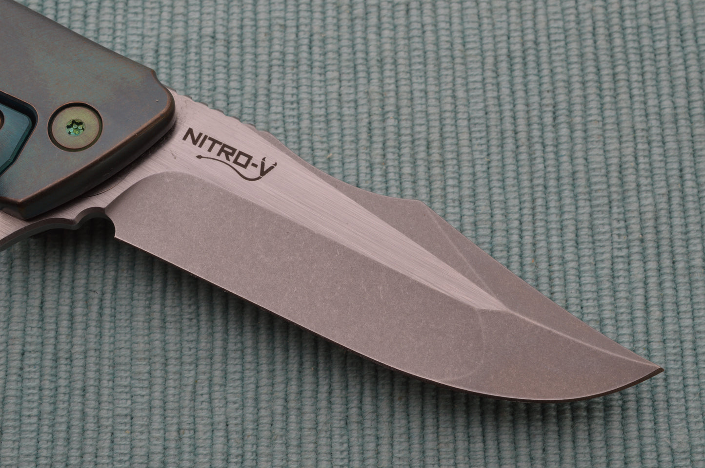 Michael Zieba S7 Nitro-V, Marble Carbon Fiber Frame-Lock Folding Flipper Knife (SOLD)