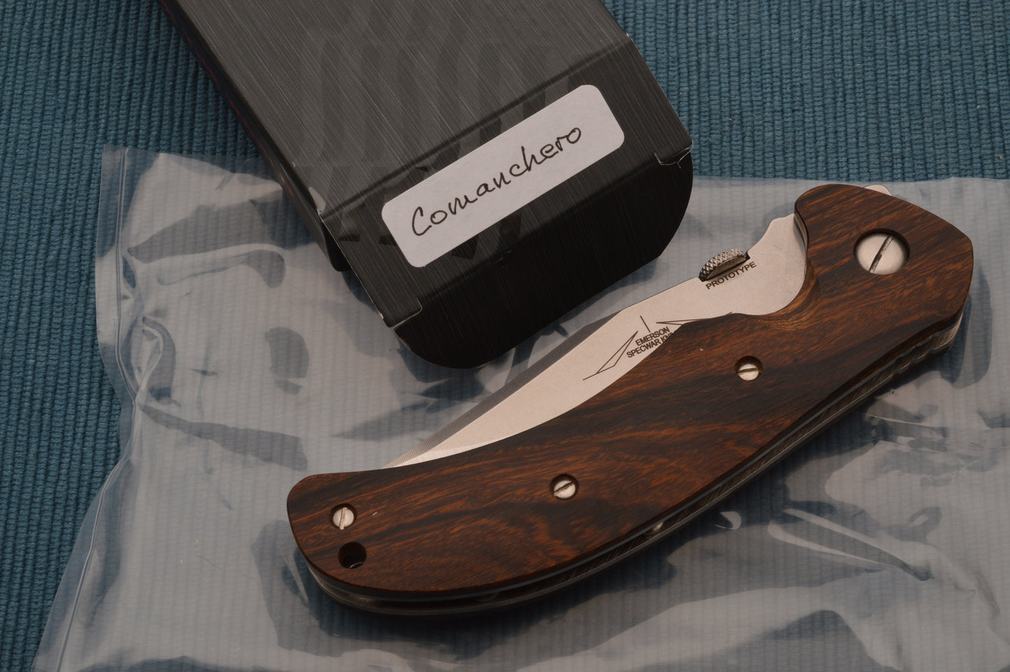 Ernie Emerson COMANCHERO Prototype, Stablilized Wood Scales, Blade Show 2025 (SOLD)