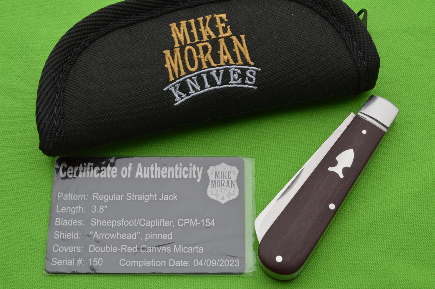 Mike Moran Regular Straight Jack Caplifter Slip-Joint Folding Knife, Sheepsfoot + Bottle Opener (SOLD)