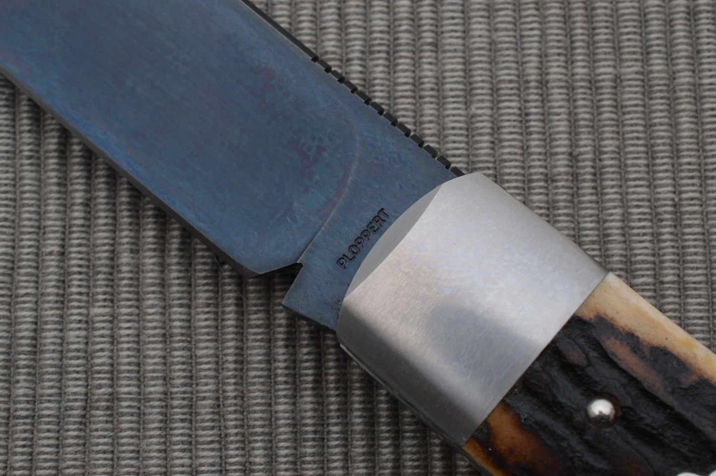 Tom Ploppert F1 Pro, Premium Stag, A2 Steel Blade, Lock-Back Folding Knife