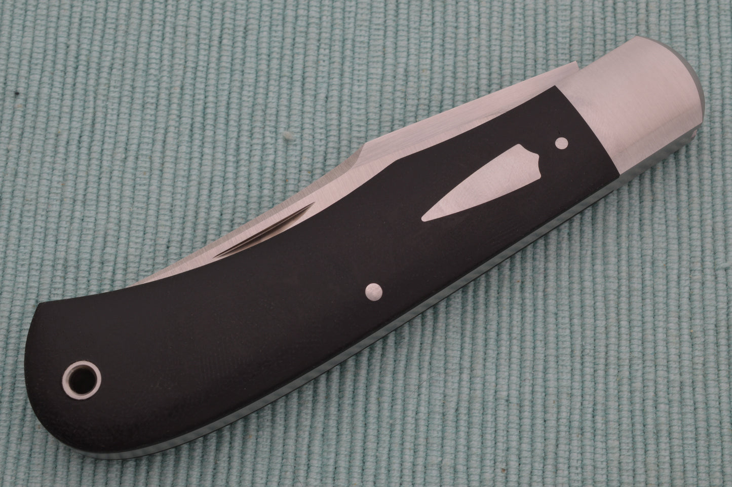 Enrique Peña Full-Size BackPocket Trapper Vintage Westinghouse Black Micarta Slip-Joint Folding Knife