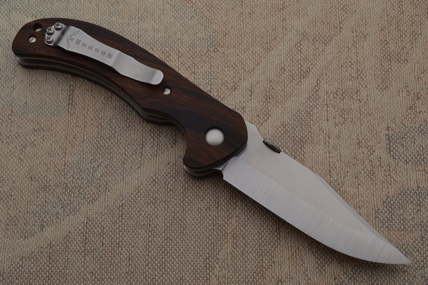 Ernie Emerson COMANCHERO Prototype, Stablilized Wood Scales, Blade Show 2025 (SOLD)