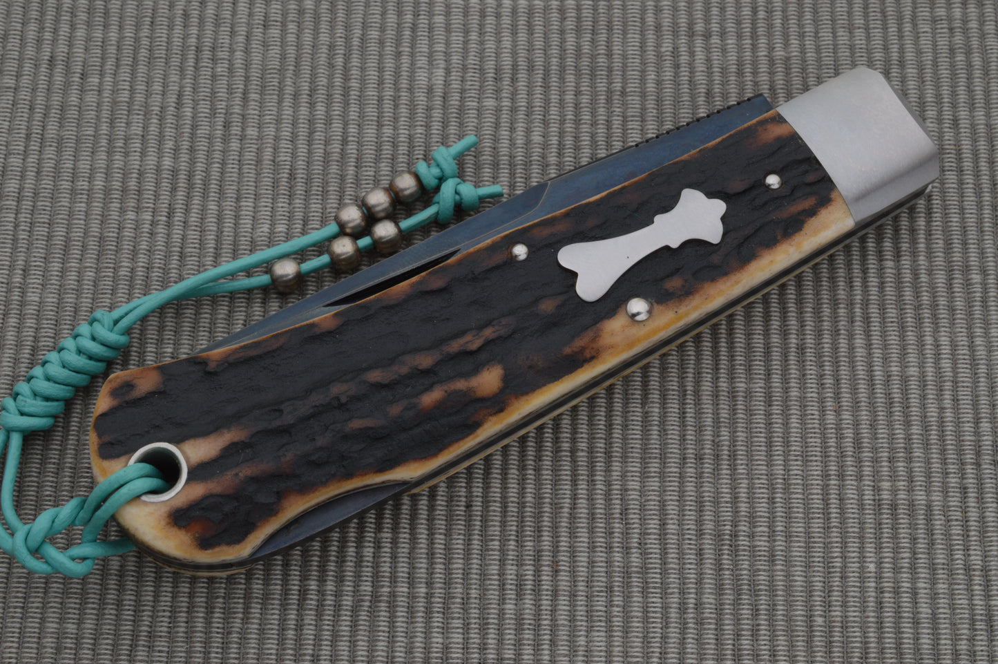 Tom Ploppert F1 Pro, Premium Stag, A2 Steel Blade, Lock-Back Folding Knife
