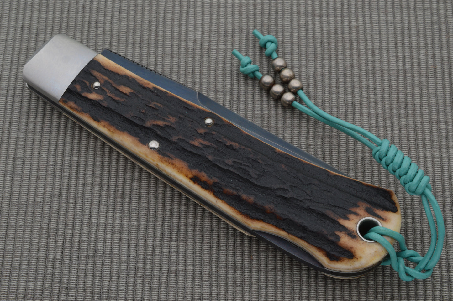Tom Ploppert F1 Pro, Premium Stag, A2 Steel Blade, Lock-Back Folding Knife