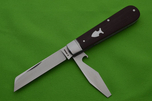 Mike Moran Regular Straight Jack Caplifter Slip-Joint Folding Knife, Sheepsfoot + Bottle Opener (SOLD)