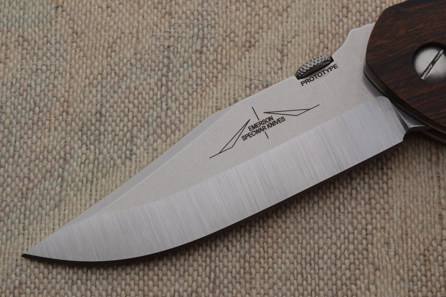 Ernie Emerson COMANCHERO Prototype, Stablilized Wood Scales, Blade Show 2025 (SOLD)