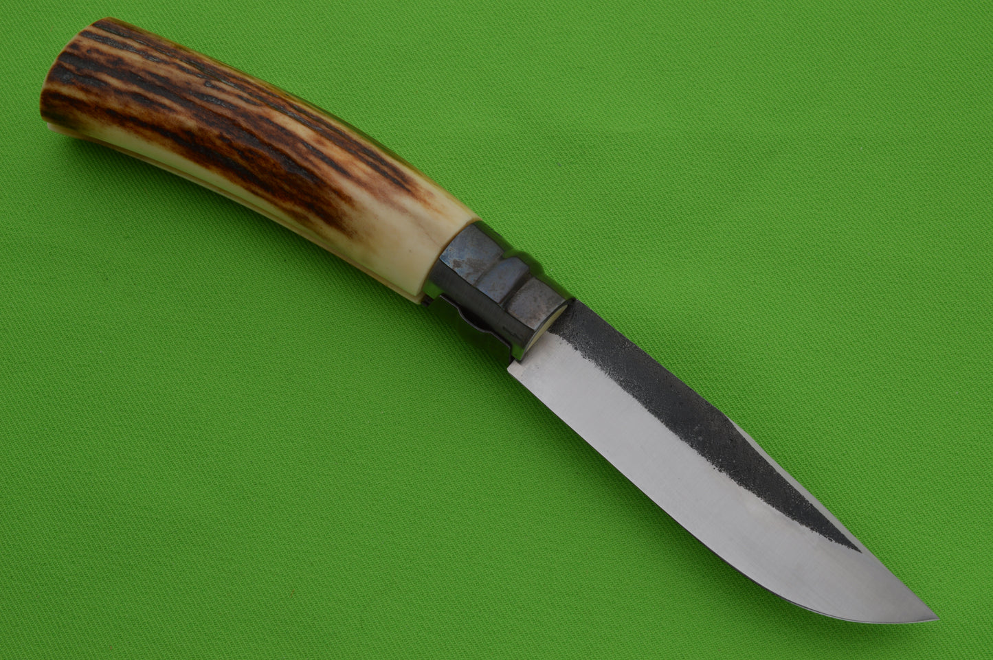 Laurent Gaillard Custom Sambar Stag Opinel N°09, Custom Leather Pouch Sheath (SOLD)